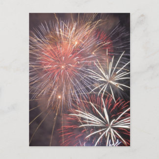 Cartão Postal De Convite Fireworks Fire Party Sky Night Colorors Lights Art