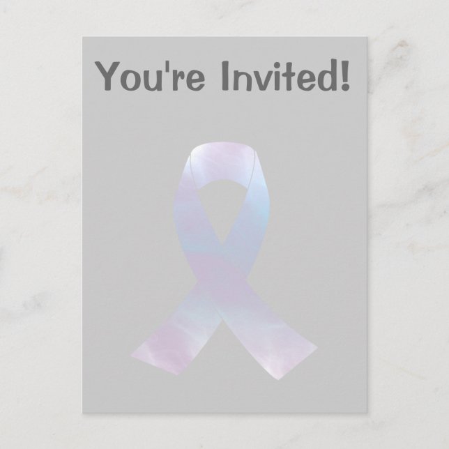 Cartão Postal De Convite Fita de Sensibilização do Cancer Pulmonar (Frente)