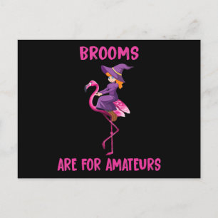 Cartão Postal De Convite Flamingo   Fantasia de Halloween Flamingoween