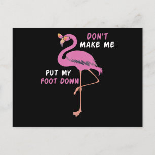 Cartão Postal De Convite Flamingo   Flamingo Com Óculos Não Me Faça Colocar