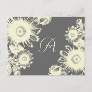 Cartão Postal De Convite Flor de Vintage Amarelo - escolha a cor - placa RS