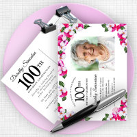Floral Branco rosa 100º Aniversário