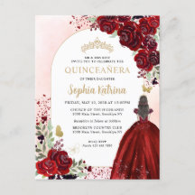 Floral Burgundy Dourada Princesa Birthday Quincean