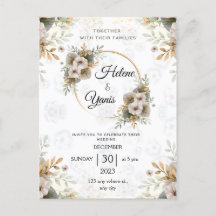 Cartão-postal de Convite Floral Clássico Elegante
