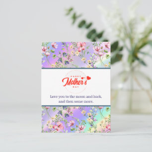 Cartão Postal De Convite Floral Elegante em Aquarela para o Dia das Mães Pa