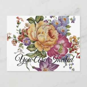 Cartão Postal De Convite Floral Fancy