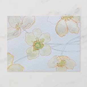 Cartão Postal De Convite floral moderno