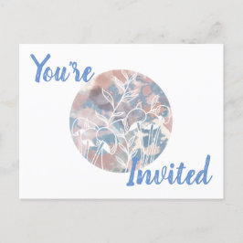 Cartão Postal De Convite Flores Brancas de Aquarela