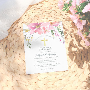 Cartão Postal De Convite Flores Cor-de-Água Pintadas Flores Sagradas Primei