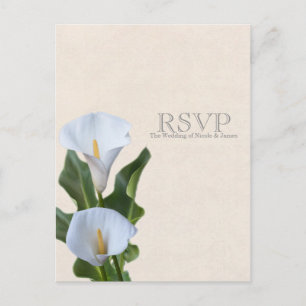 Cartão Postal De Convite Flores de Lírio Calla Floral Elegante Casamento RS