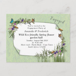 Cartão Postal De Convite Flores de primavera ecológicas selvagens