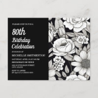 Flores Preto e Branco 80º Aniversário