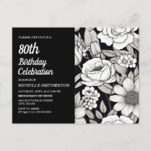 Flores Preto e Branco 80º Aniversário
