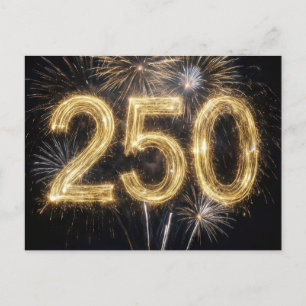 Cartão Postal De Convite Fogos de Artifício dos 250 Anos da América