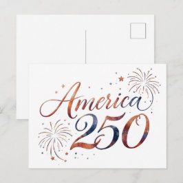 Cartão Postal De Convite Fogueira de Aniversário de 250 anos da América – E