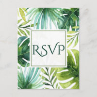 Folhas Tropicais Casamento de Verão Havaiano RSVP