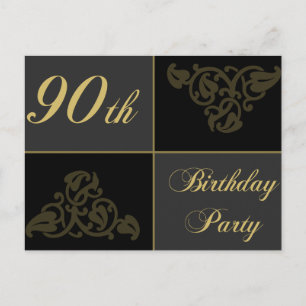 Cartão Postal De Convite fontes da festa de aniversário do 90