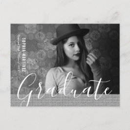 Cartão Postal De Convite Formatação de Fotos em Preto e Branco Rústico Burl