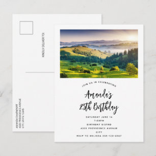 Cartão Postal De Convite Foto de aniversário cênica de colinas ondulantes n