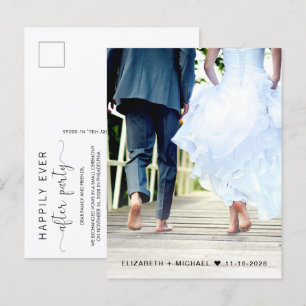 Cartão Postal De Convite Foto De Casamento Feliz Nunca Depois Da Recepção