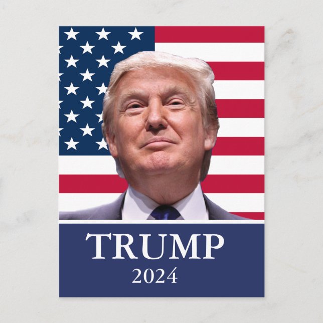 Cartão Postal De Convite Foto de Donald Trump - Presidente 2024 (Frente)