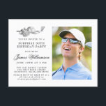 Cartão Postal De Convite Foto de Festa de aniversário 30 SURPRISE do Tema G<br><div class="desc">Aniversário elegante preto e branco para um golfista. O topo do convite é decorado com acessórios de golfe - um clube de golfe, bola de golfe, chapéu e luvas. A design de aquarela cria uma estética tradicional e clássica. Perfeito para uma festa de aniversário no clube ou um CHURRASCO de...</div>