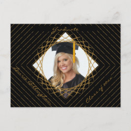 Cartão Postal De Convite Foto De Graduação Geométrica Da Forma Salvar A Dat