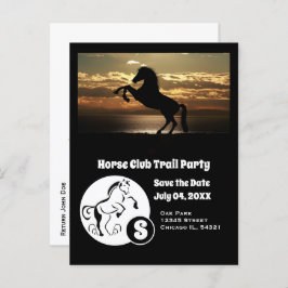 Cartão Postal De Convite Foto do Monograma do Grupo de Rastreio de Cavalos