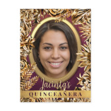 Foto Dourada Floral Clássica Quinceañera