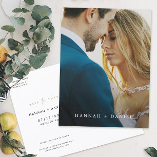Cartão Postal De Convite Foto moderna minimalista para salvar o casamento d
