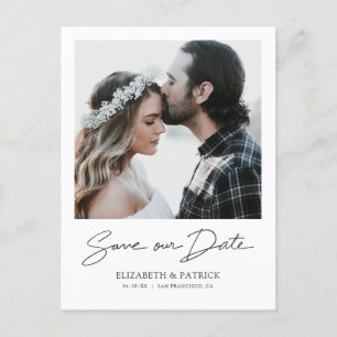 Cartão Postal De Convite Foto moderna simples Salva a data