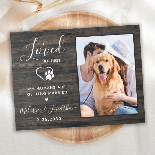 Cartão Postal De Convite Foto personalizada Casamento de Pet Dog de Código 