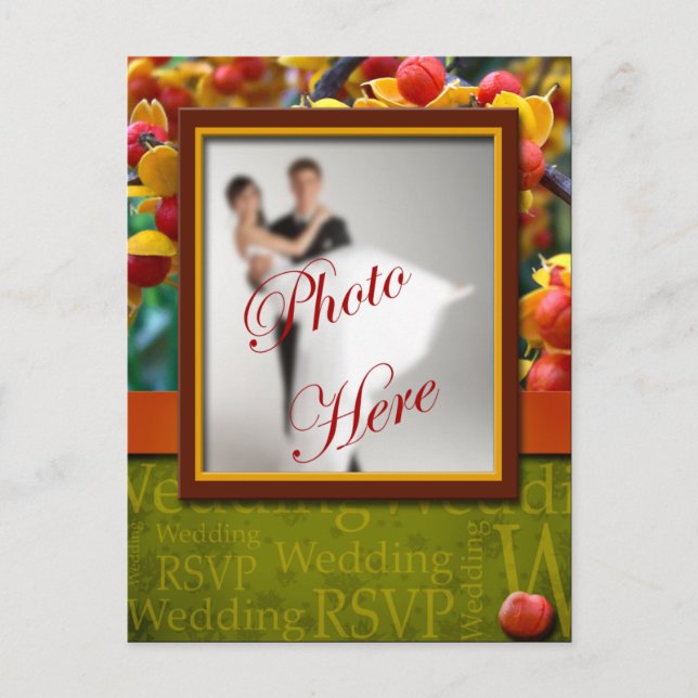 Cartão Postal De Convite Foto Personalizada Da RSVP De Casamento Em Amor (Frente)