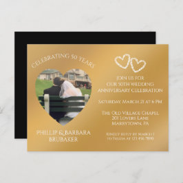 Cartão Postal De Convite Foto personalizada de aniversário de casamento Dou