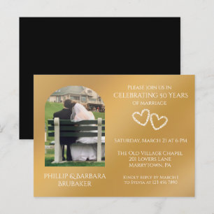 Cartão Postal De Convite Foto personalizada de aniversário de casamento Dou