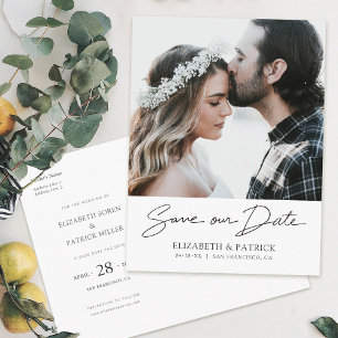 Cartão Postal De Convite Foto simples de Na moda para salvar o casamento de