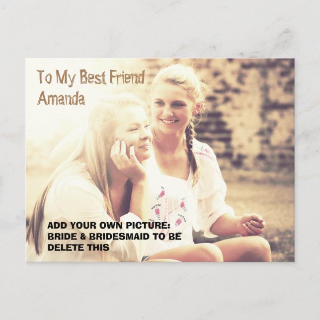 Cartão Postal De Convite Fotografia personalizada e mensagem personalizada (Frente)