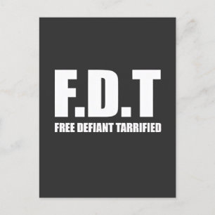 Cartão Postal De Convite Free Defiant Tarrifs Americano