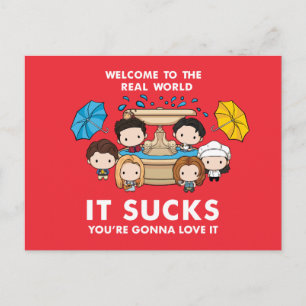 Cartão Postal De Convite FRIENDS™ Bem-vindo ao Mundo Real Chibi
