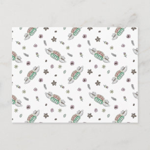 Cartão Postal De Convite FRIENDS™ Central Perk Coffee Padrão em Aquarela