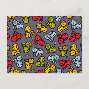 Cartão Postal De Convite Gatos e bananas