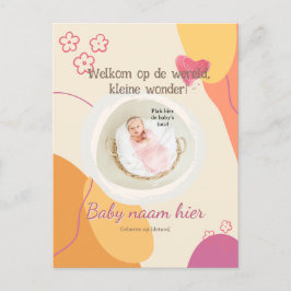 Cartão Postal De Convite Gebortekaartje voor de kleine maravilha