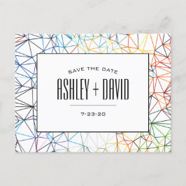 Cartão Postal De Convite Geométrico Colorido Moderno Salve O Cartão-Postal 