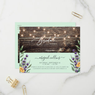 Cartão Postal De Convite Girassol e Lavanda Russo Casa Brida