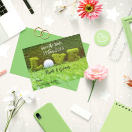 Cartão Postal De Convite Golf Salve a data para golfista com amor
