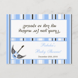 Cartão Postal De Convite Goody Bag Topper Boy Blue Punk Guitar