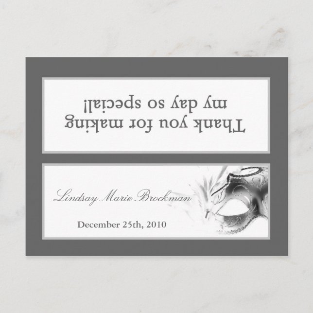 Cartão Postal De Convite Goody Bag Topper Sweet 16 Silver White Party (Frente)