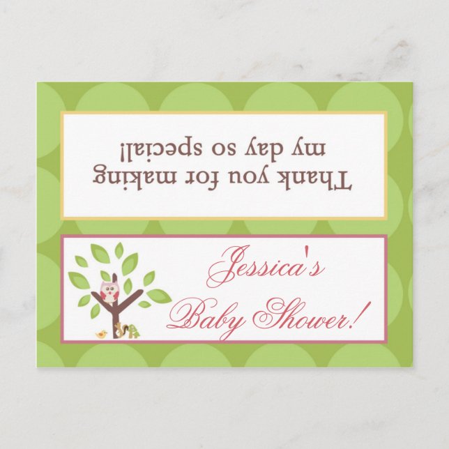 Cartão Postal De Convite Goody Bag Toppers Love and Nature Girl Woodland (Frente)