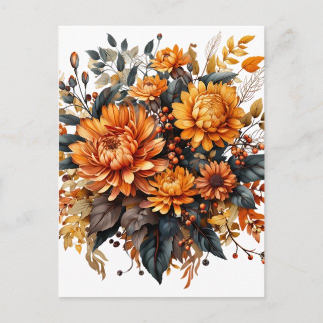 Cartão Postal De Convite Gorgeed Fall Floral (Frente)