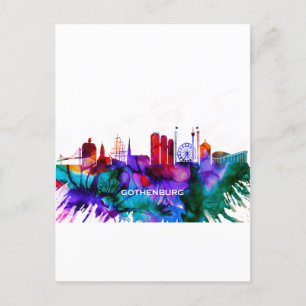 Cartão Postal De Convite Gotemburgo Skyline